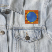 Schetsportaalraam met Blauwe Zee Vierkante Button 5,1 Cm (In situ)