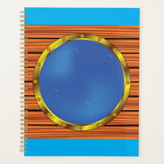 Schetsportaalraam van schip met Blauwe Water Planner (Voorkant)