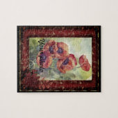 Schetspotlood met hand getrokken rode papaverbloem legpuzzel (Horizontaal)