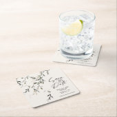 Schetst blad botanische bladeren moderne bruiloft kartonnen onderzetters (Insitu)