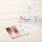 Schetst blad botanische bladeren moderne bruiloft kartonnen onderzetters (Insitu)