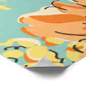 Schetst bloemontwerp in heldere kleuren - naadloos poster (Hoek)