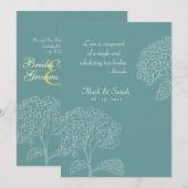 Schetst Hydrangeas Blue Invitation Kaart (Voorkant / Achterkant)