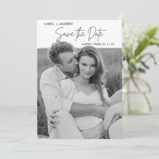 Schetste aankondiging Foto Sla de datum op (Staand voorkant)