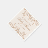 Schetste amandel- en koperbloemige Baby shower Servet (Hoek)