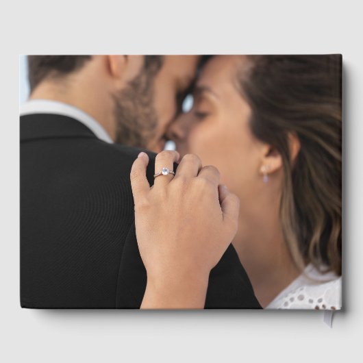 Schetste Bloemenamandel en koper foto bruiloft Gastenboek (Achterkant)