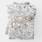 Schetste Bloemenweide Blush Waterverf Inpakpapier Vel (In situ)