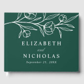 Schetste Groene Bloemen Fotobruiloft Gastenboek (Voorkant)