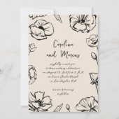 Schetste Hand Getrokken Bloemen Handgeschreven bru Kaart (Voorkant)