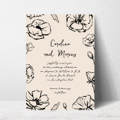 Schetste Hand Getrokken Bloemen Handgeschreven bru Kaart