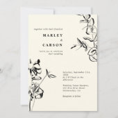 Schetste Hand Getrokken Bloemen Minimale Ivoor Huw Kaart (Voorkant)