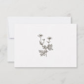 Schetste Hand getrokken Wildflower Wedding RSVP Kaartje (Achterkant)