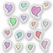 Schetste Harten Kleine Doorzichtige Sticker Blad (Voorkant)