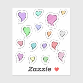 Schetste Harten Kleine Doorzichtige Sticker Blad