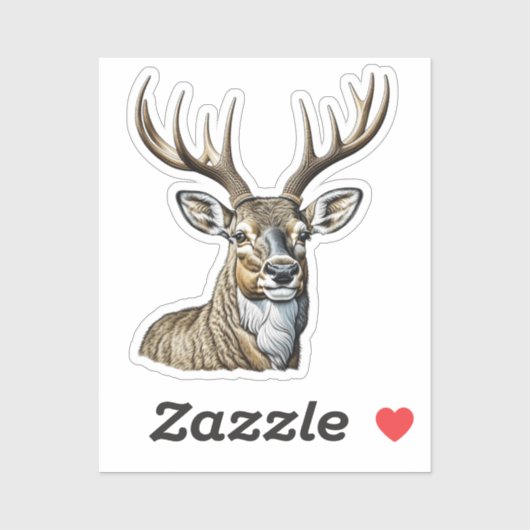 Schetste Herten met gewei Sticker (Vel)