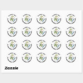 Schetste illustratie Blue Spruce Wintervakantie Ronde Sticker (Vel)