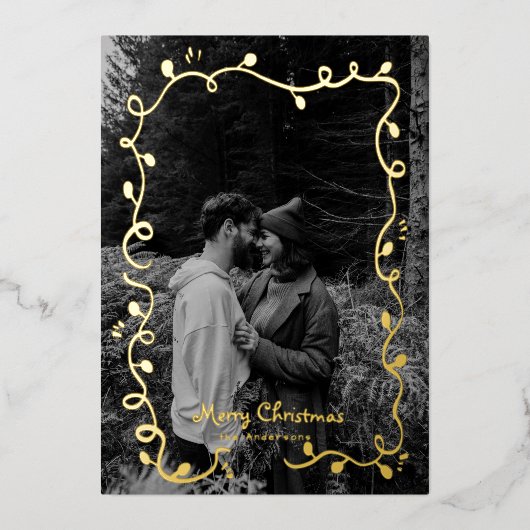 Schetste Kerstlicht Schattigee Foto Vakantie Kaart (Voorkant)