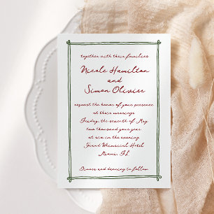 Schetste lijst grillige hand getekend bruiloft kaart