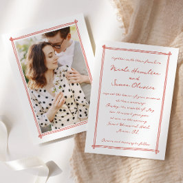 Schetste lijst grillige hand getekend foto bruilof kaart