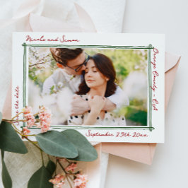 Schetste lijst grillige hand getekend foto bruilof save the date