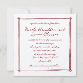 Schetste lijst rood grillige Hand getrokken bruilo Kaart (Voorkant)