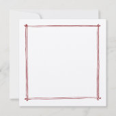Schetste lijst rood grillige Hand getrokken bruilo Kaart (Achterkant)