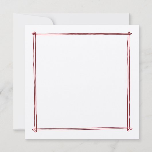 Schetste lijst rood grillige Hand getrokken bruilo Kaart (Achterkant)