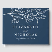 Schetste Marine Bloemen Foto bruiloft Gastenboek (Voorkant)