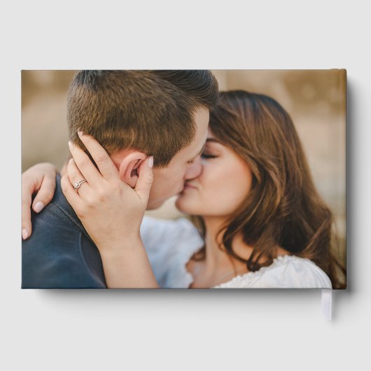 Schetste Marine en Gouden Folie Bloemen Fotobruilo Gastenboek (Achterkant)