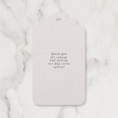 Schetste moderne bloemenbruiloft cadeaulabels (Achterkant)