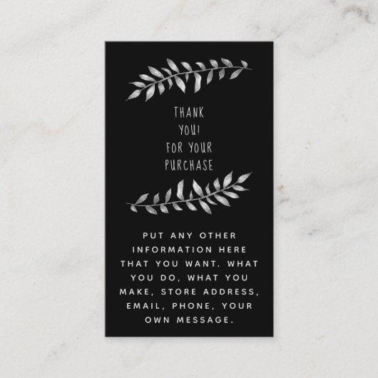 Schetste potloodbladeren omhullingskaart informatiekaartje (Voorkant)