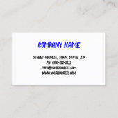 Schetste Race Auto Body Paint Service Visitekaartje (Achterkant)