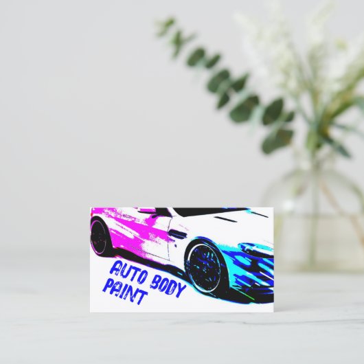 Schetste Race Auto Body Paint Service Visitekaartje (Staand voorkant)