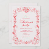 Schetste rode kerstfeest kaart (Voorkant / Achterkant)