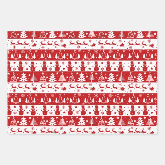 Schetste rood wit vakantie inpakpapier (Voorkant)