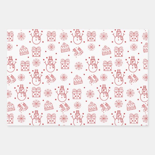 Schetste rood wit vakantie inpakpapier (Voorkant)