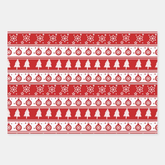 Schetste rood wit vakantie inpakpapier vel (Voorkant 2)