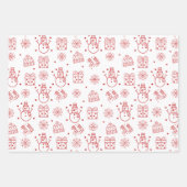 Schetste rood wit vakantie inpakpapier vel (Voorkant)