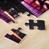 Schetste Roze en Blauw Anders Worldly Comic City Legpuzzel (Zijkant)