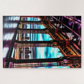 Schetste Roze en Blauw Anders Worldly Comic City Legpuzzel (Horizontaal)