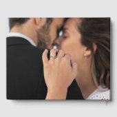 Schetste stoffige Paarse bloemenfoto bruiloft Gastenboek (Achterkant)