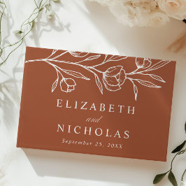 Schetste Terracotta Bloemen Fotobruiloft Gastenboek