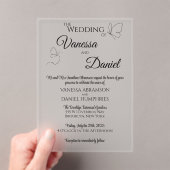 Schetste vlinders Acryl bruiloft uitnodiging (Insitu (Draagbaar))