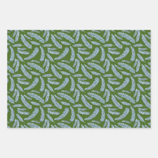 Schetste Winter Branches Holly en Spruce Pattern Inpakpapier Vel (Voorkant 2)