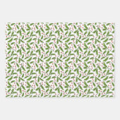 Schetste Winter Branches Holly en Spruce Pattern Inpakpapier Vel (Voorkant)