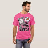 Schetstherapie Schetsboek Tekenen T-shirt (Voorkant volledig)