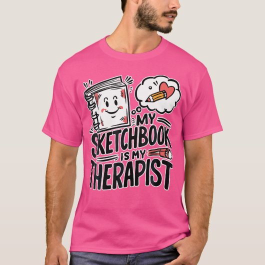 Schetstherapie Schetsboek Tekenen T-shirt (Voorkant)