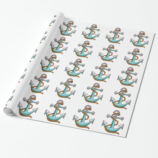 Schetstouw en anker cadeaupapier (Uitgerold)