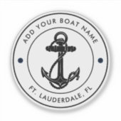 Schetter van een boot en naamgeving-gebruiken bij sticker (Voorkant)