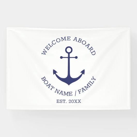 Schetter Welkom Aaboord Aangepaste bootnaam Spandoek (Horizontaal)